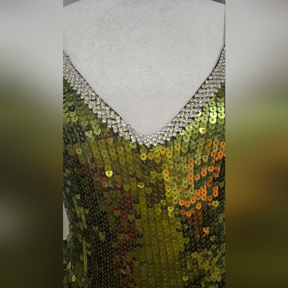 FASHION NOVA Shimmer On Sequin Maxi Dress - Green. Size Small NWT - Picture 9 of 16